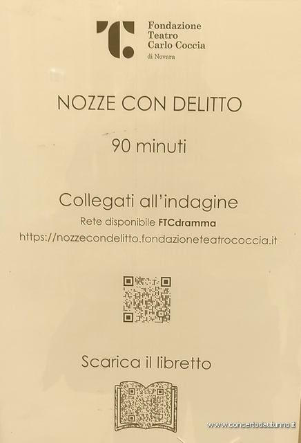 Nozze con delitto Teatro Coccia